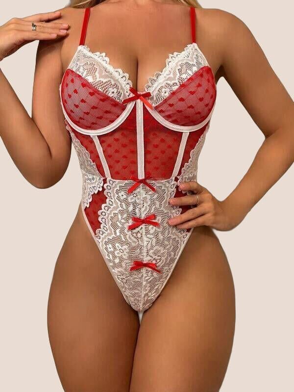 Arias Closet Kırmızı Fantezi Body Hemşire Kostümü