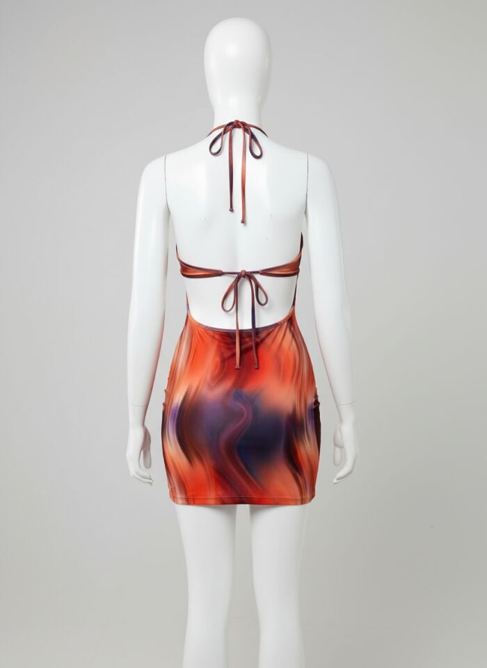 Arias Closet Transparan Detaylı Omuz Dekolteli Mini Fantezi Elbise