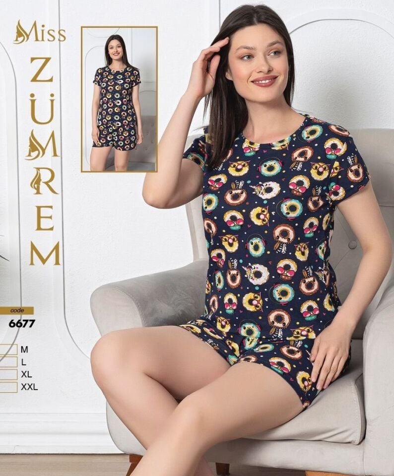 Zümrem 6677 Süprem Bayan Şortlu Takım 4'lü