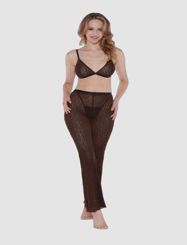 Siyah Transparan Fantezi Sütyen Pijama Takımı