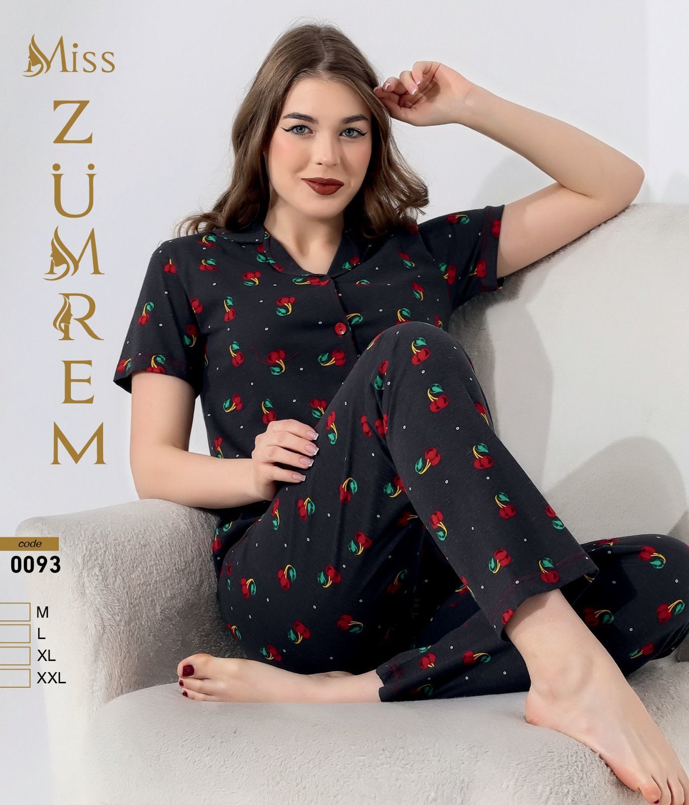 Zümrem 0093 Bebe Yaka Kısa Kollu Bayan Pijama Takım 4'lü