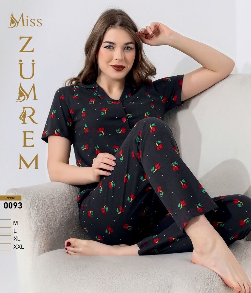 Zümrem 0093 Bebe Yaka Kısa Kollu Bayan Pijama Takım 4'lü