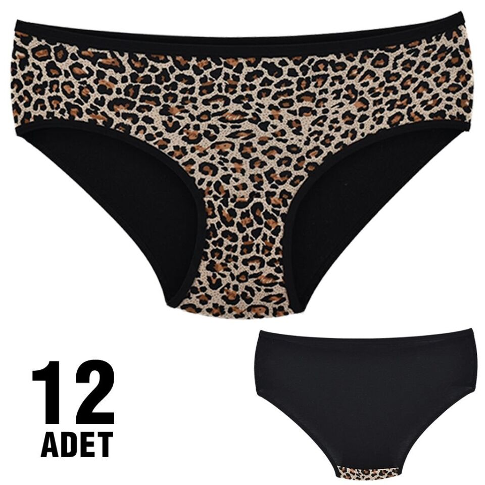 Dondeza 201-80 Desenli Bayan Ara Beden Külot 12'li