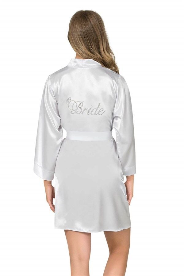 Arias Closet Ekru Kısa Saten Bride Sabahlık