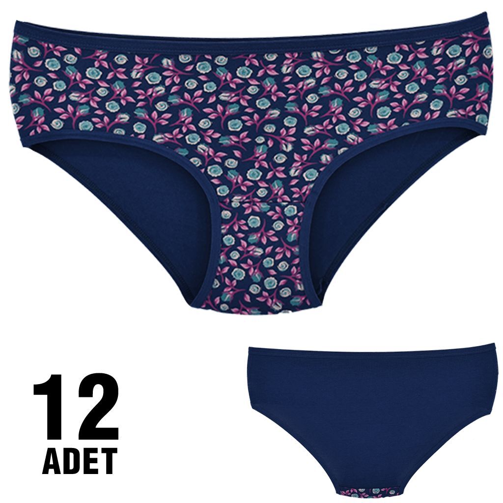 Dondeza 201-79 Desenli Bayan Ara Beden Külot 12'li