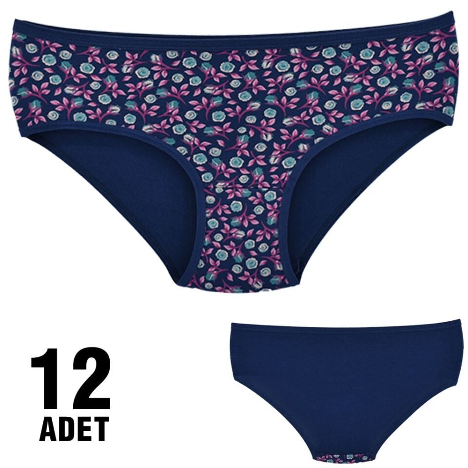 Dondeza 201-79 Desenli Bayan Ara Beden Külot 12'li