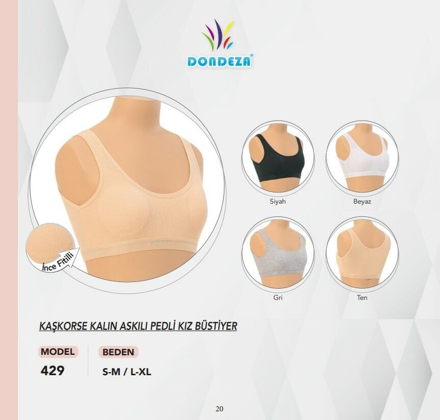 Dondeza 429 Pedli Kız Çocuk Bustiyer 6'lı