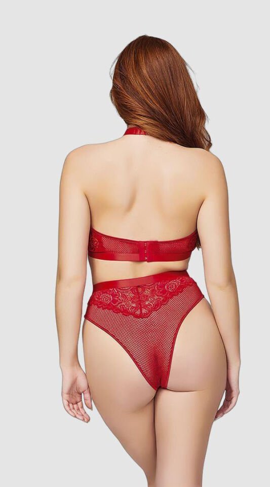 Arias Closet Fermuar Detaylı Kırmızı Sütyen Külot Takım