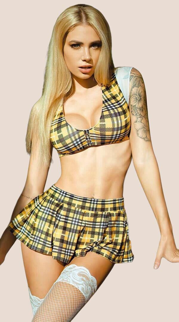 Arias Closet Ekose Fantezi Öğrenci Kostümü