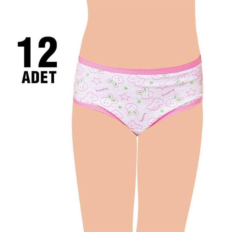 Seher Kız Çocuk Empirme Biyeli Kom Slip Külot 12'li