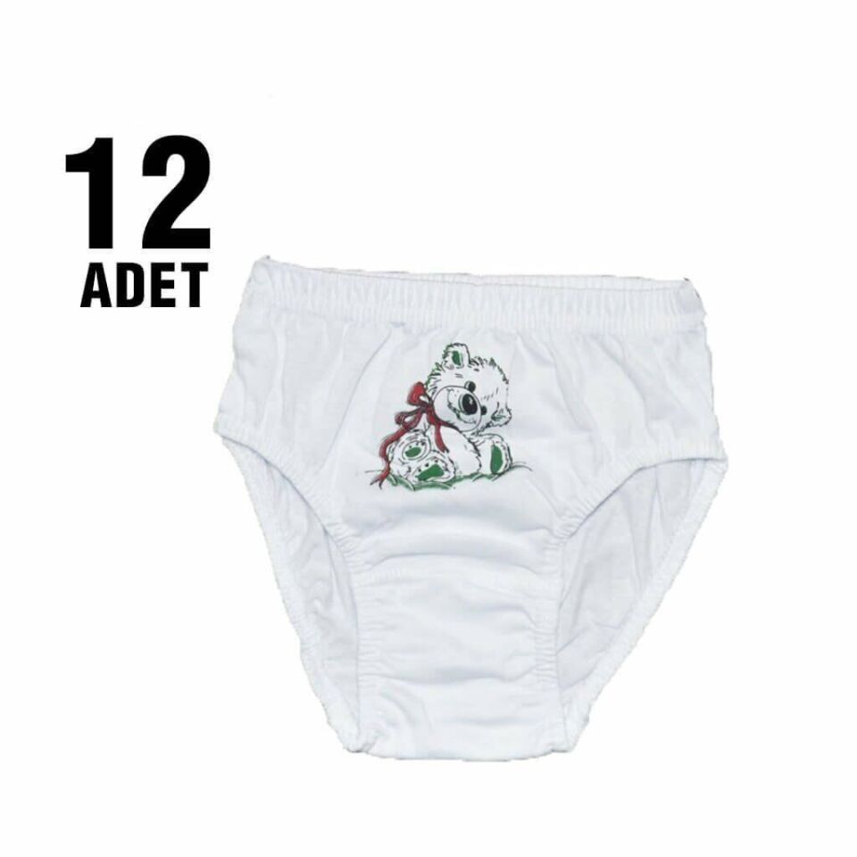 Seher Kız Çocuk İşli Kom Slip Külot 12'li