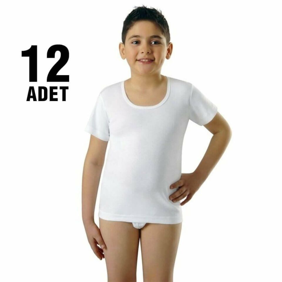 Seher Erkek Çocuk Bisiklet Yaka Atlet 12'li