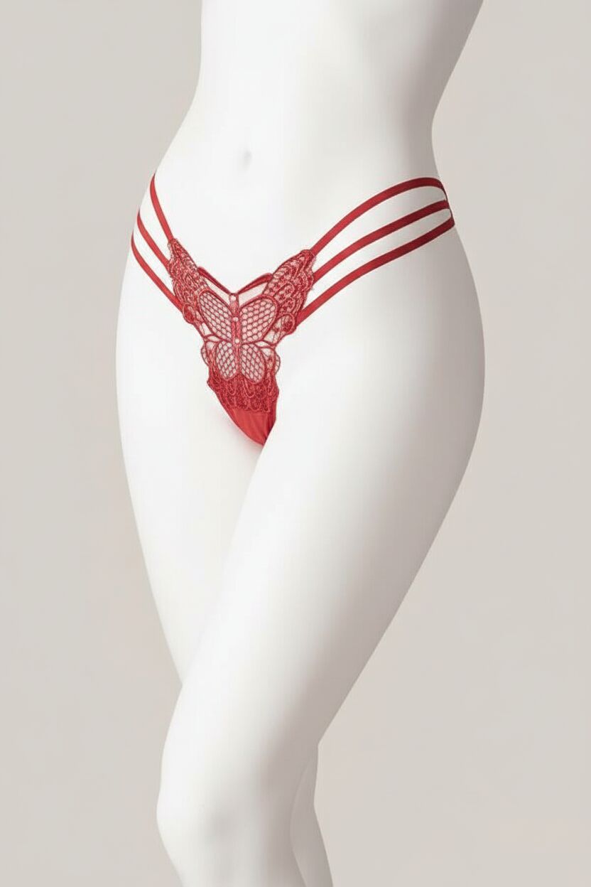 Kiremit Kelebek Desen Tanga String