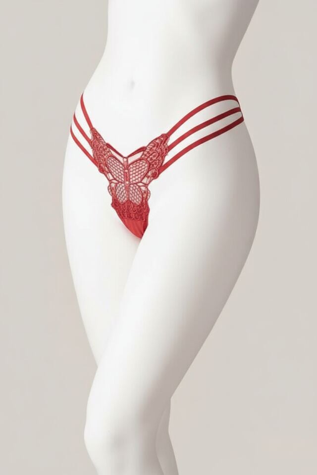 Arias Closet Kiremit Kelebek Desen Tanga String