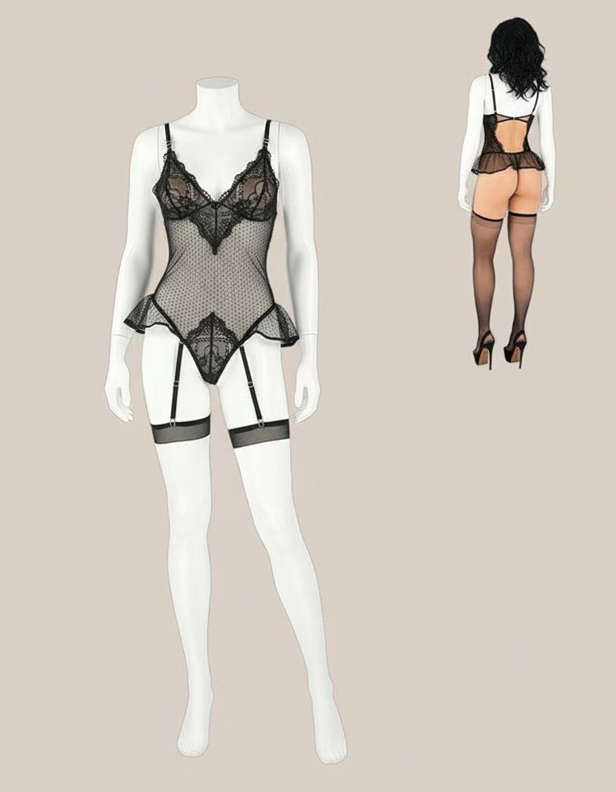 Arias Closet Desenli Tül Babydoll