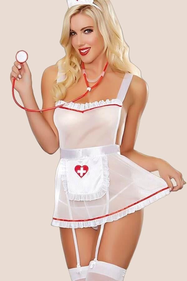 Arias Closet Beyaz Fantezi Hemşire Kostümü