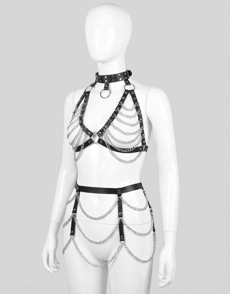 Zincir Detaylı Fantezi Harness Aksesuar