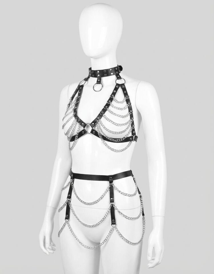 Zincir Detaylı Fantezi Harness Aksesuar