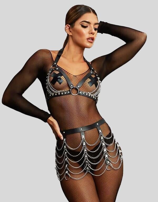 Arias Closet Zincir Detaylı Fantezi Harness Aksesuar