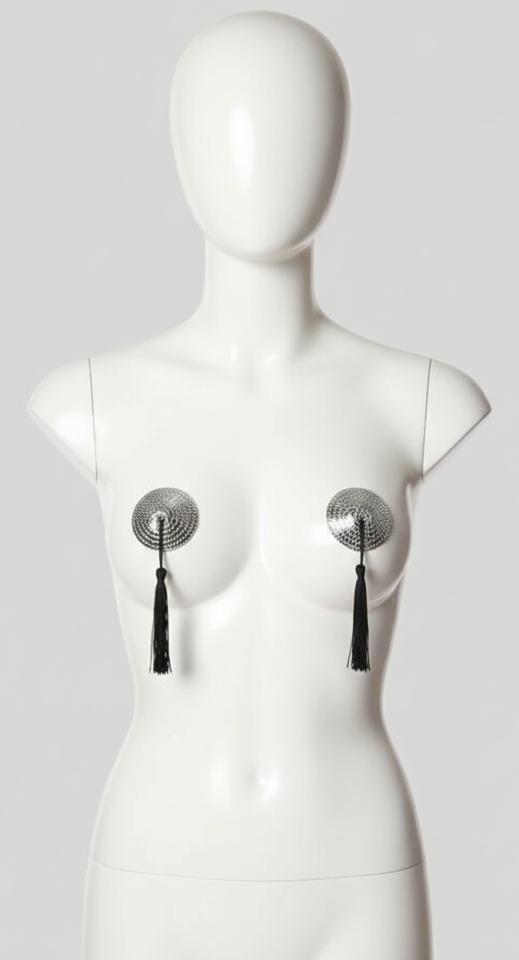 Gümüş Püsküllü Fantezi Göğüs Ucu Kapatıcı