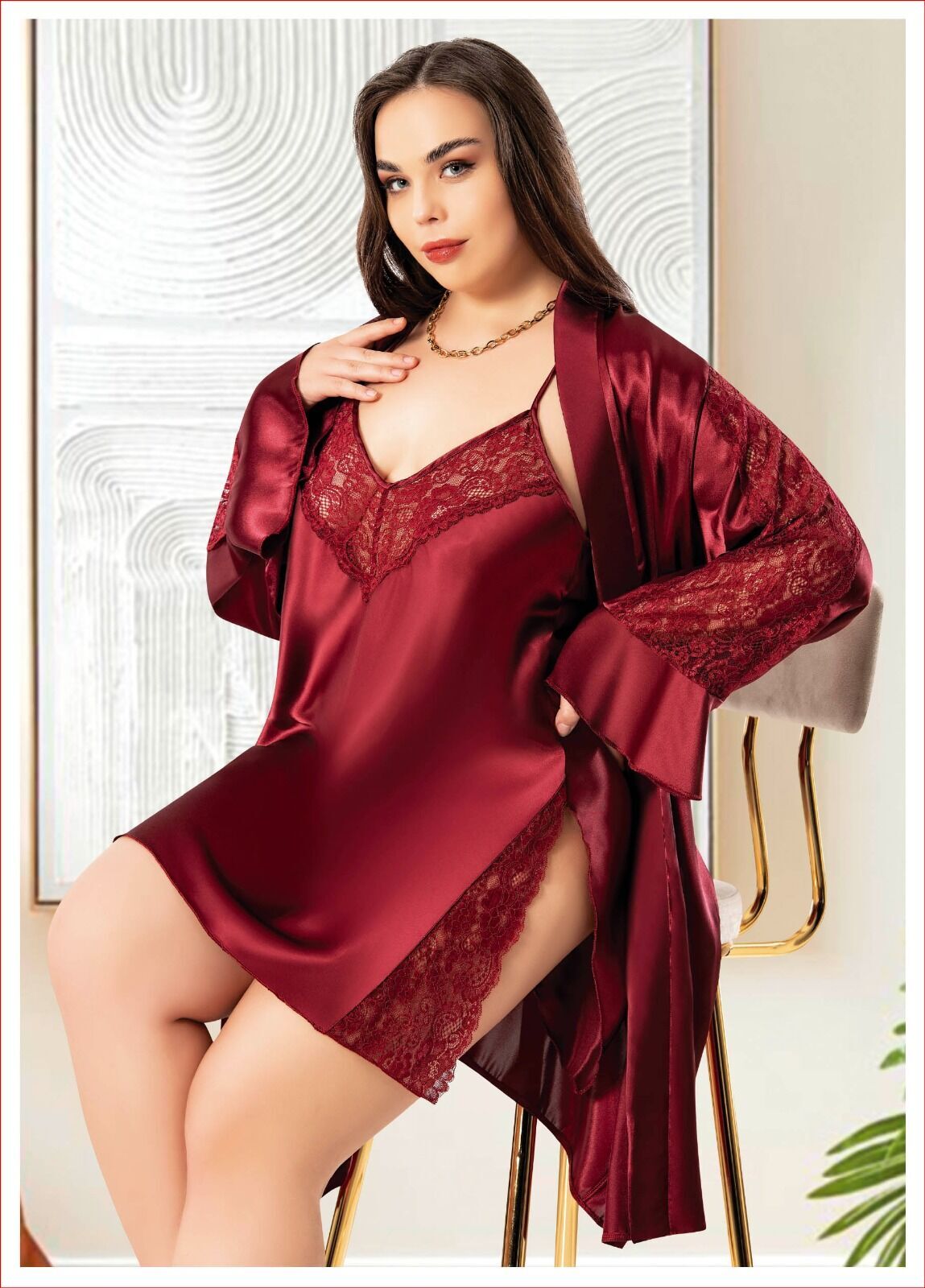 Miss Laris 6010 Battal Beden Bayan İkili Saten Takım
