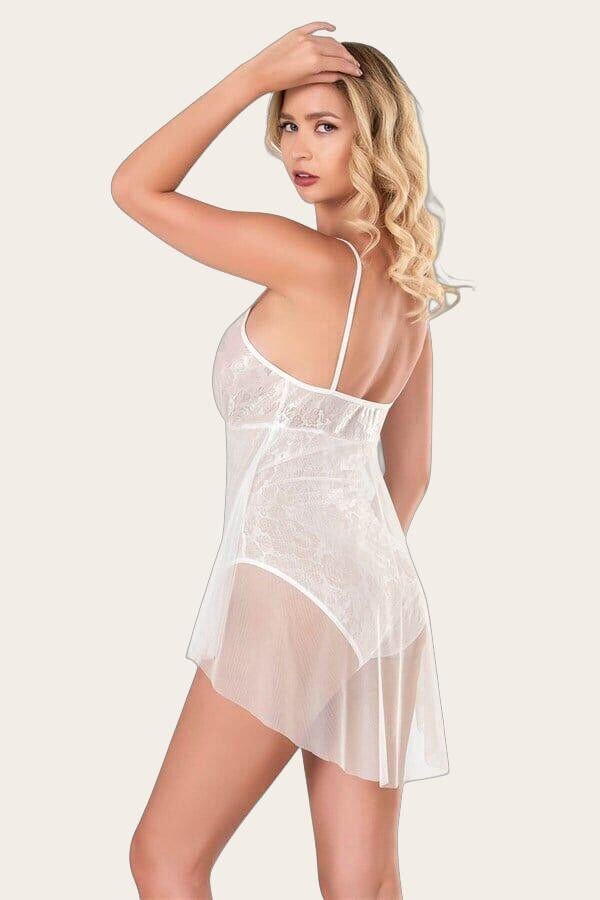 Arias Closet Ekru Jakarlı Bodysuit Gecelik