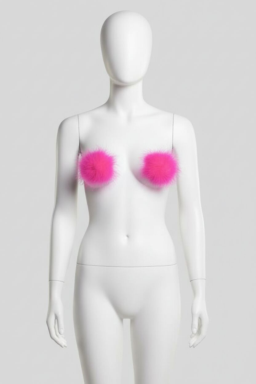 Arias Closet Pembe Tüylü Fantezi Göğüs Ucu Kapatıcı