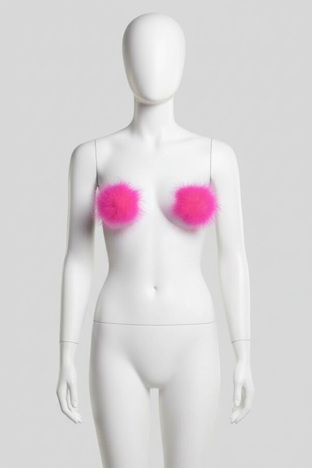 Arias Closet Pembe Tüylü Fantezi Göğüs Ucu Kapatıcı