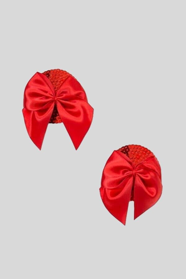 Arias Closet Kırmızı Fiyonklu Fantezi Göğüs Ucu Kapatıcı