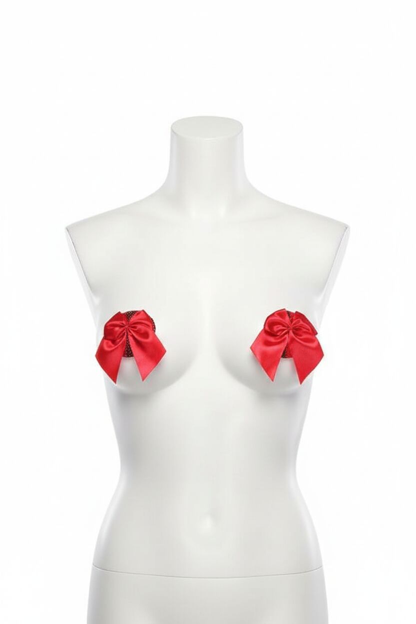 Arias Closet Kırmızı Fiyonklu Fantezi Göğüs Ucu Kapatıcı