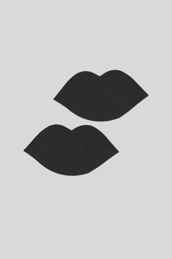 Siyah Dudak Şeklinde Fantezi Göğüs Ucu Kapatıcı