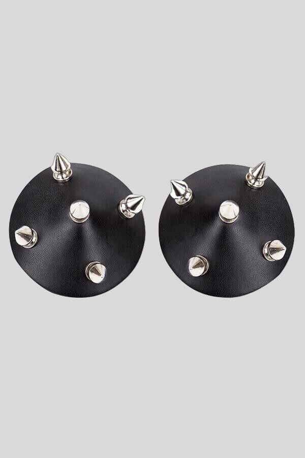 Arias Closet Siyah Çivili Deri Fantezi Göğüs Ucu Kapatıcı