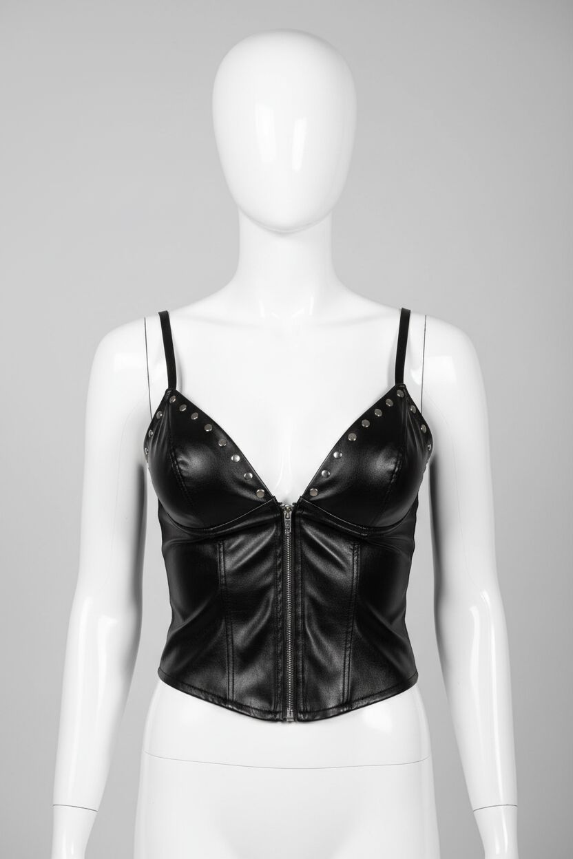 Arias Closet Siyah Çivili Deri Fantezi Göğüs Ucu Kapatıcı