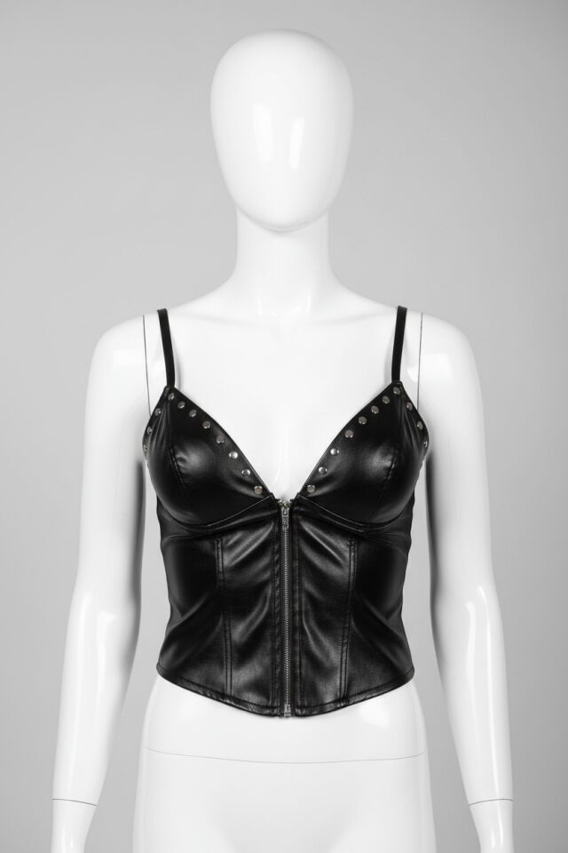 Arias Closet Siyah Çivili Deri Fantezi Göğüs Ucu Kapatıcı