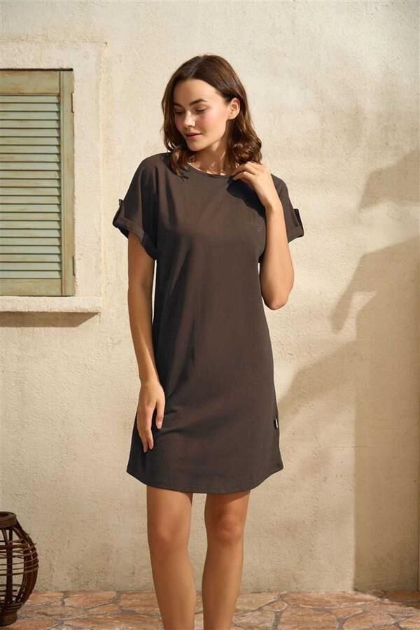Arias Closet Günlük Kısa Kol Bisiklet Yaka Cotton Düz Yazlık Kısa Pijama Takımı