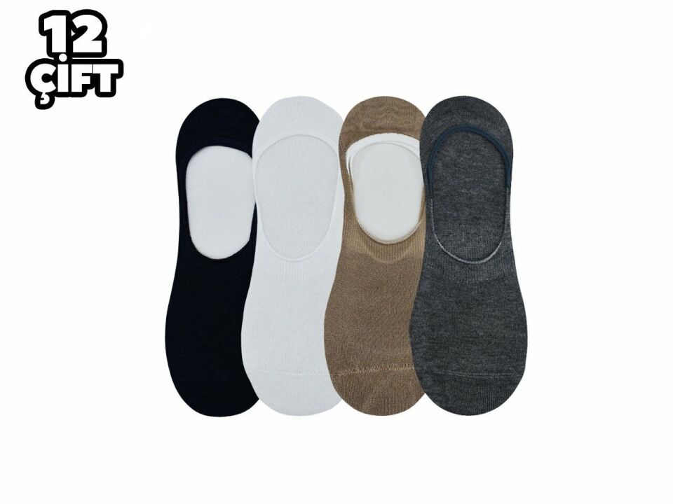 Staray 0579 Dikişsiz Silikonlu Erkek Bambu Babet 12'li