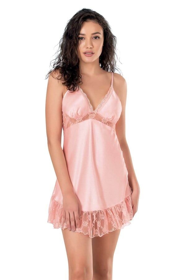 Arias Closet Somon Kısa Saten Gecelik