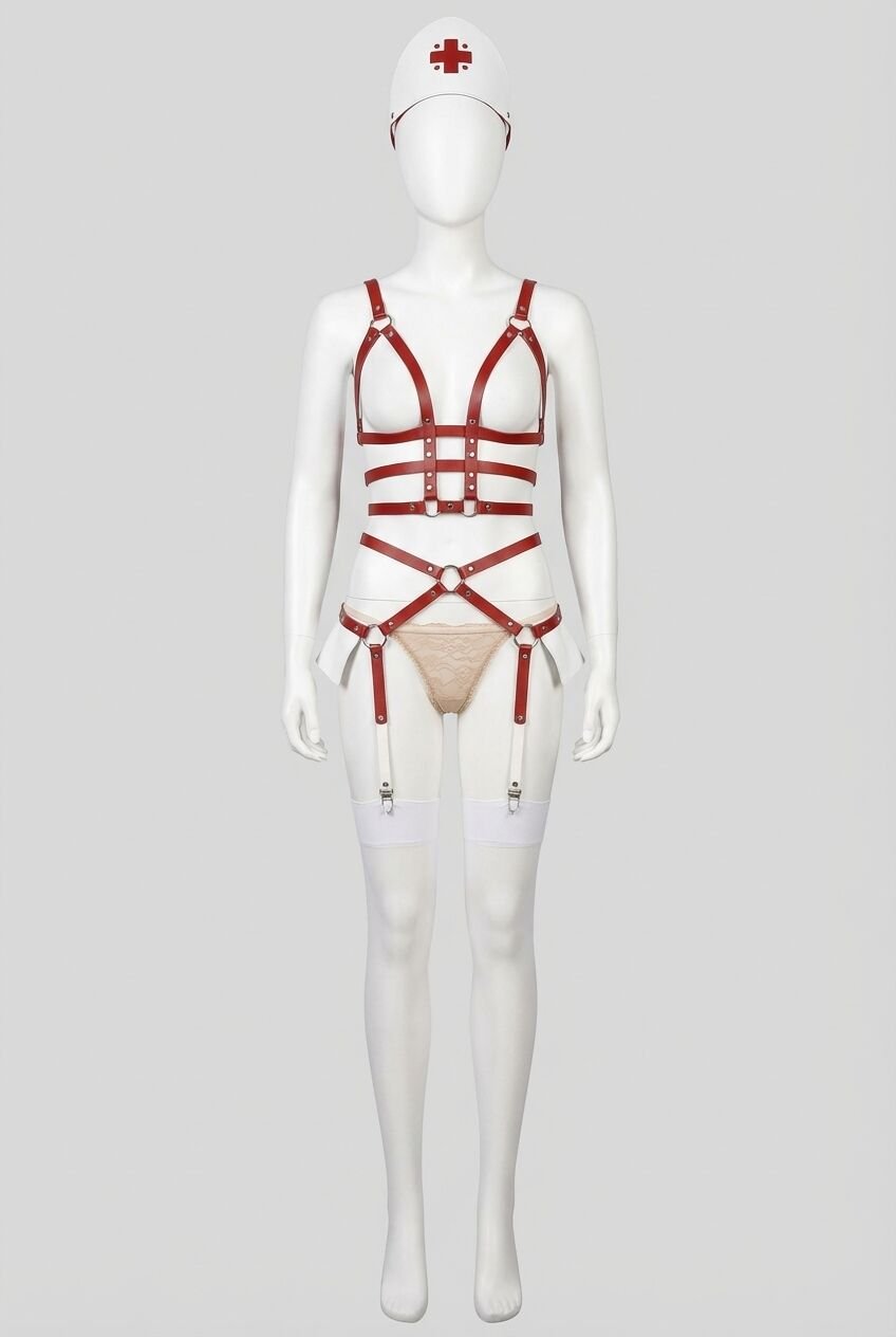 Fantezi Harness Hemşire Kostüm