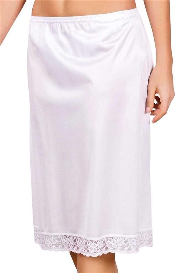 Arias Closet Polyamid Kumaşlı Dantelli Diz Altı Uzun Etek Altı Jüpon