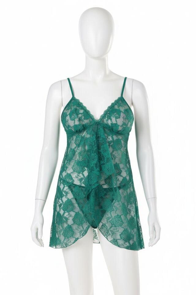 Arias Closet Zümrüt Kısa Tül Gecelik