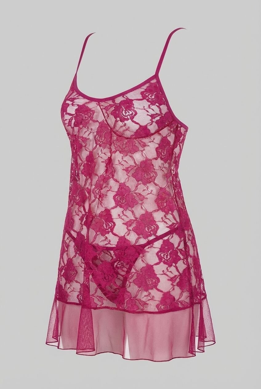 Arias Closet Vişne Kısa Tül Gecelik