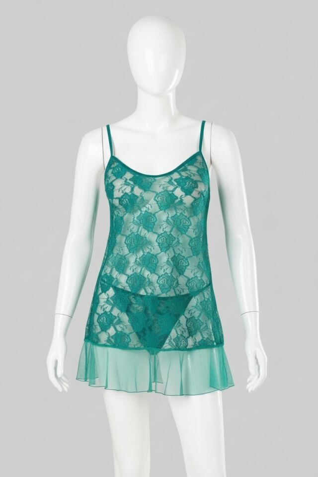 Arias Closet Zümrüt Kısa Tül Gecelik