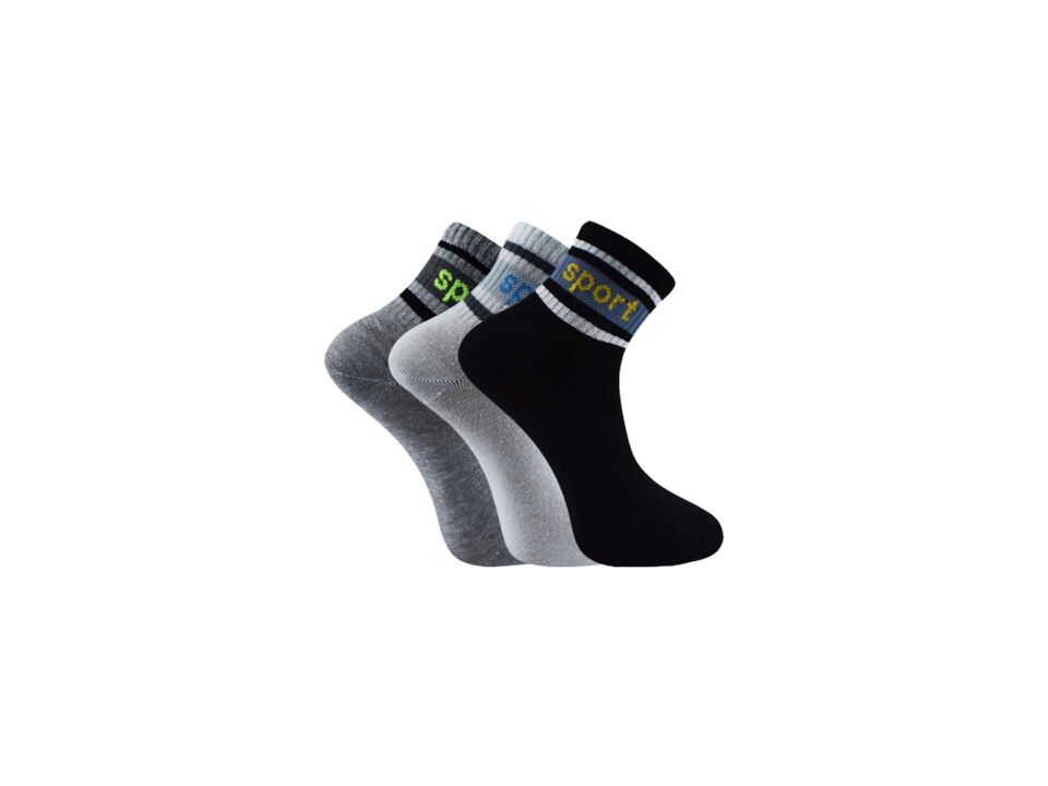 XGRİ POLO (E-E-7-6) Erkek Uzun Konç Patik 12'li