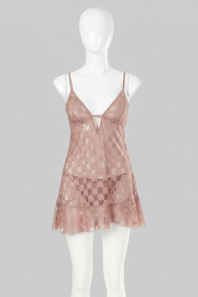 Arias Closet Vizon Kısa Tül Gecelik