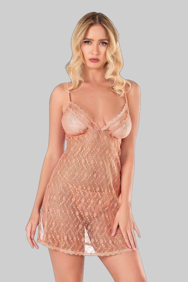 Koral Kısa Tül Gecelik