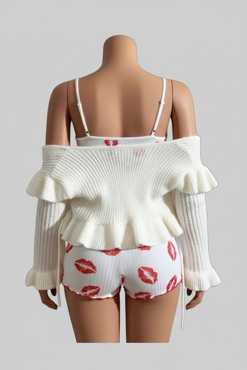 Arias Closet Kiss Öpücük Beyaz Şortlu Takım