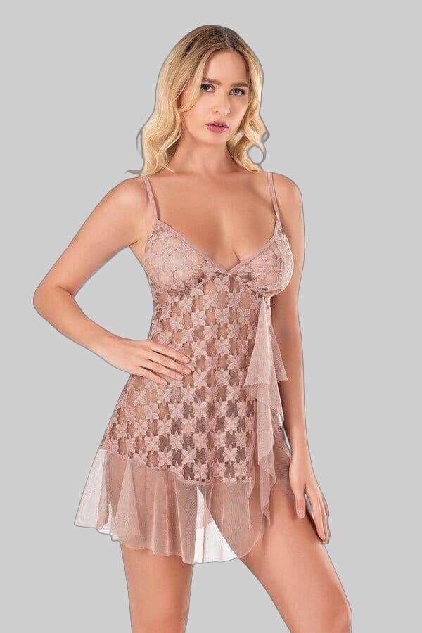 Arias Closet Vizon Kısa Tül Gecelik