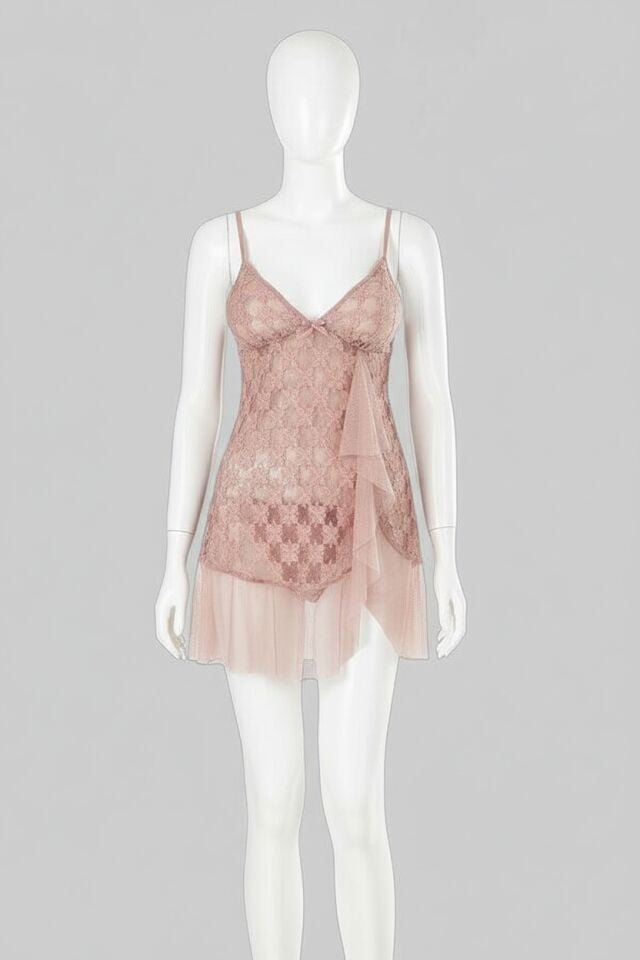 Arias Closet Vizon Kısa Tül Gecelik