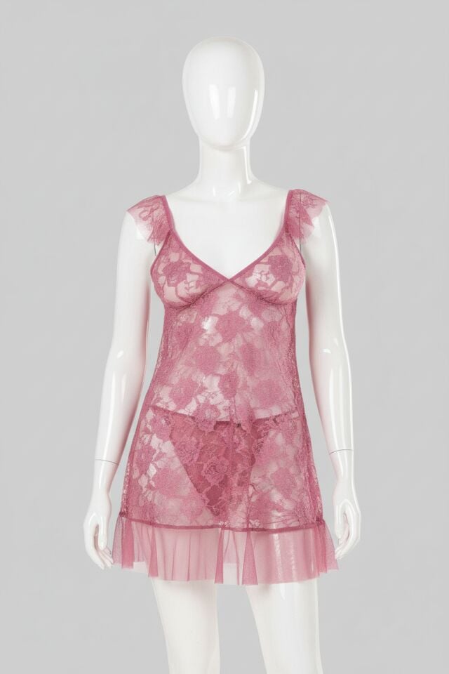 Arias Closet Gül Kurusu Kısa Tül Gecelik