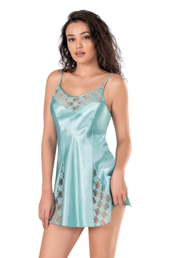 Arias Closet Aqua Saten Gecelik